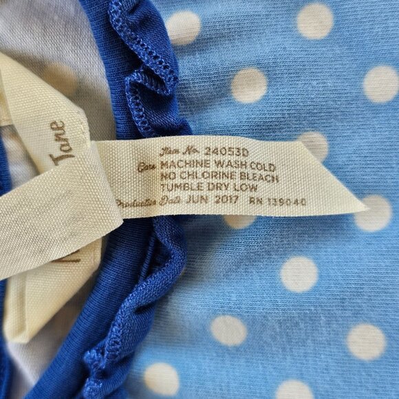 Girls Long-Sleeve Blue Polka Dot & Red Floral Dress With Back Bow - Matilda Jane - Picture 7 of 8